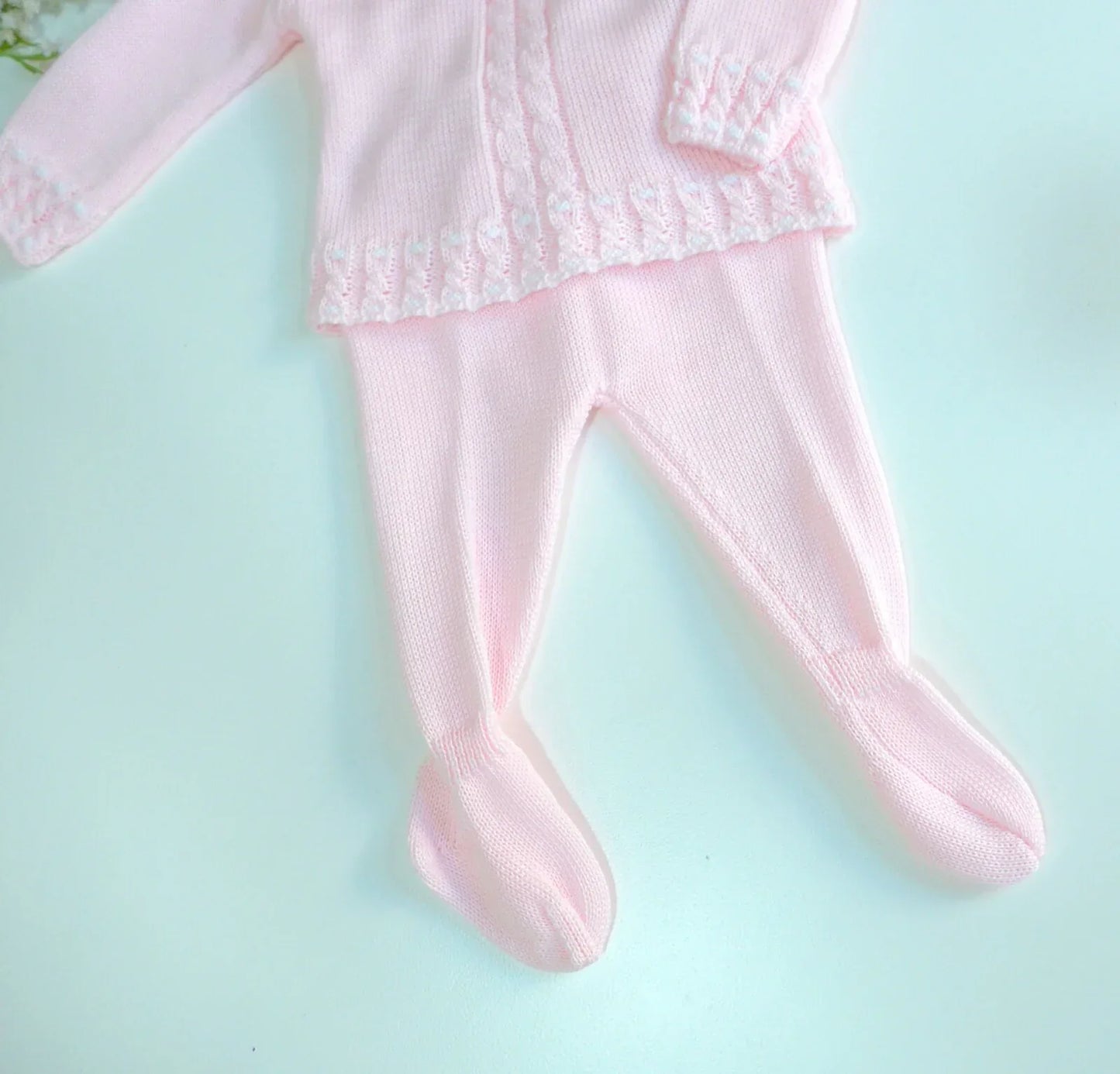 Jubon y polaina rosa con capota - PARDALETS
