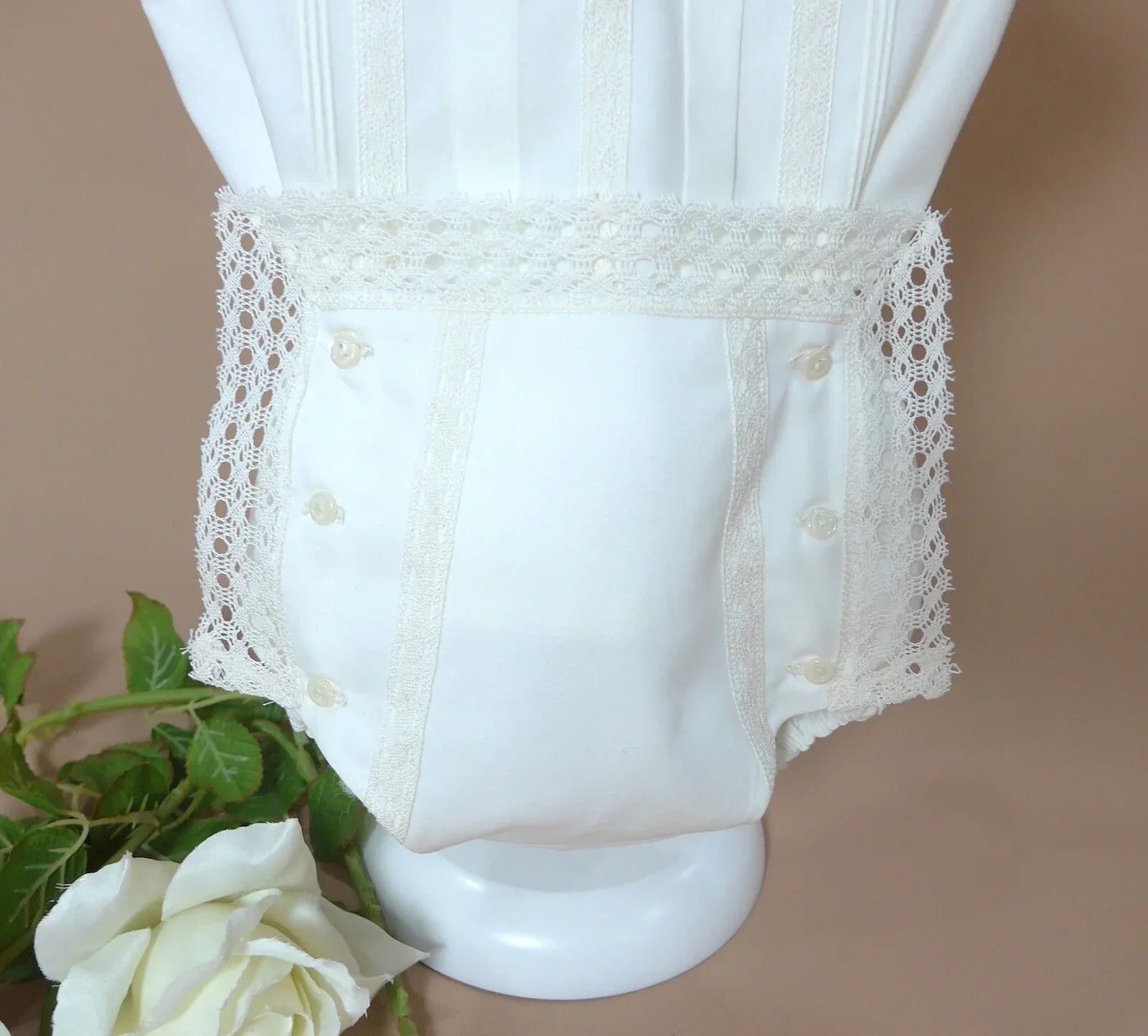 Conjunto batista beig con puntillas m/c - PARDALETS