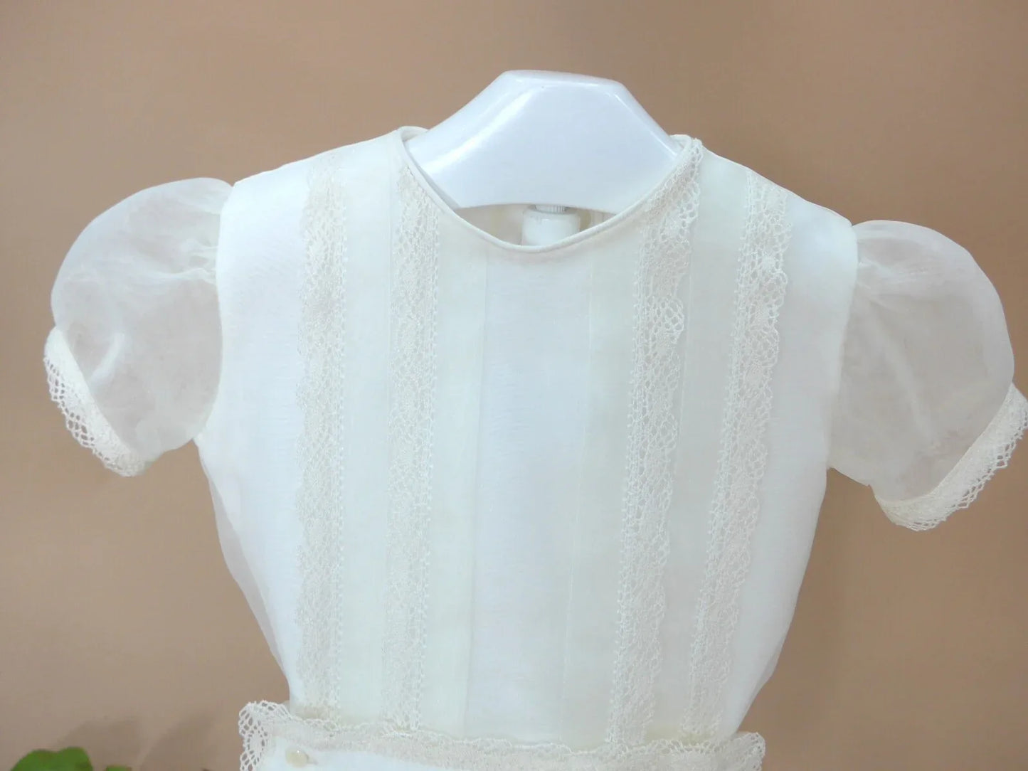 Conjunto organza beig camisa y braguita - PARDALETS