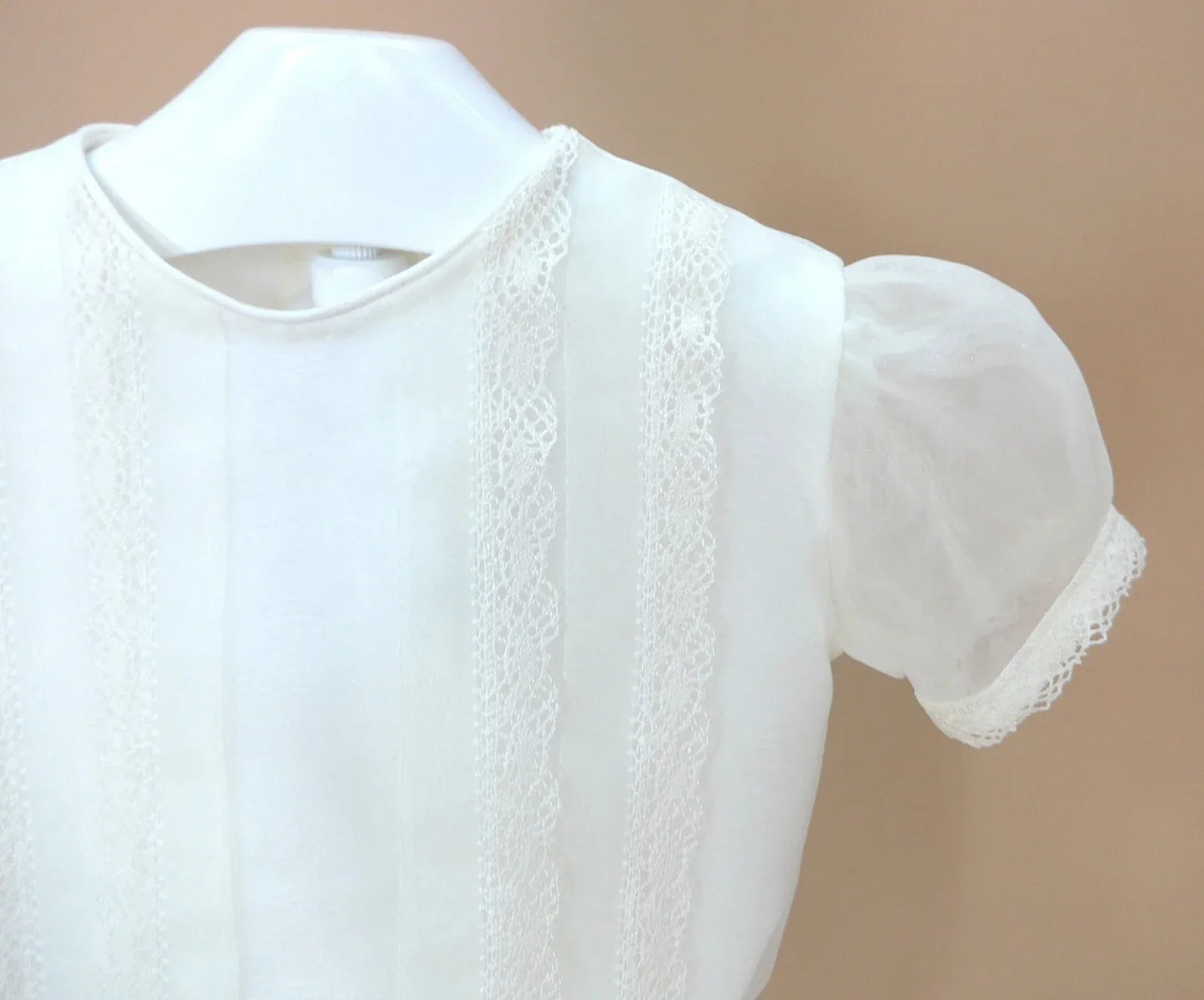 Conjunto organza beig camisa y braguita - PARDALETS