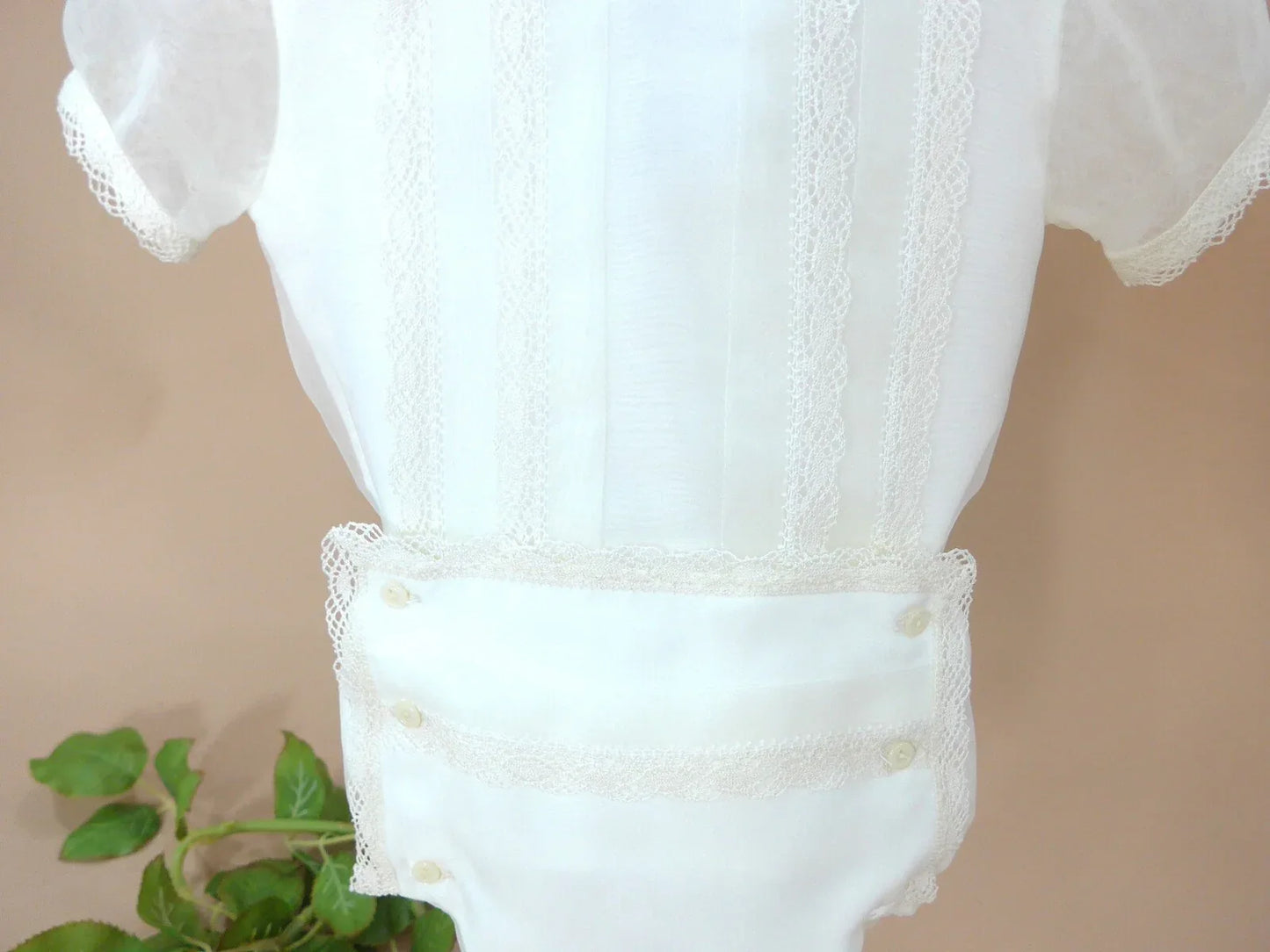 Conjunto organza beig camisa y braguita - PARDALETS