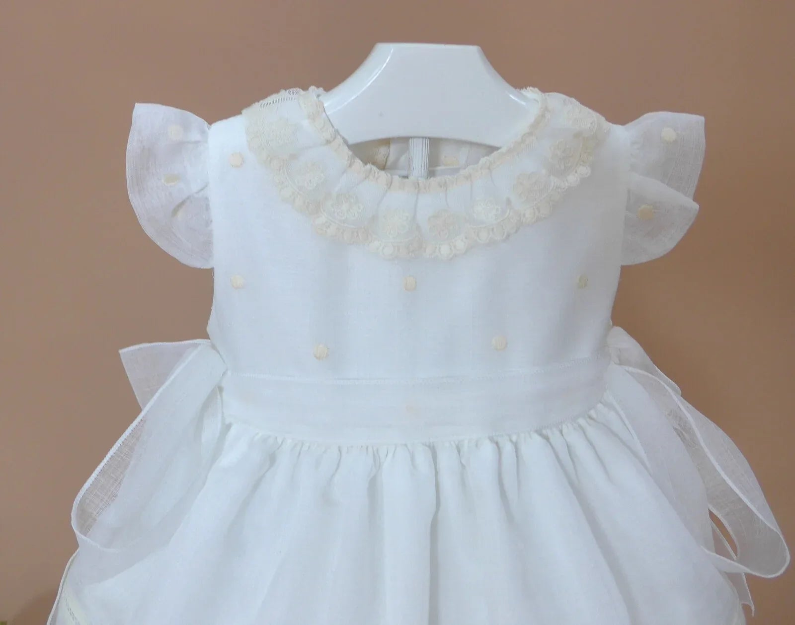 Vestido batista inglesa bordada con puntilla - PARDALETS