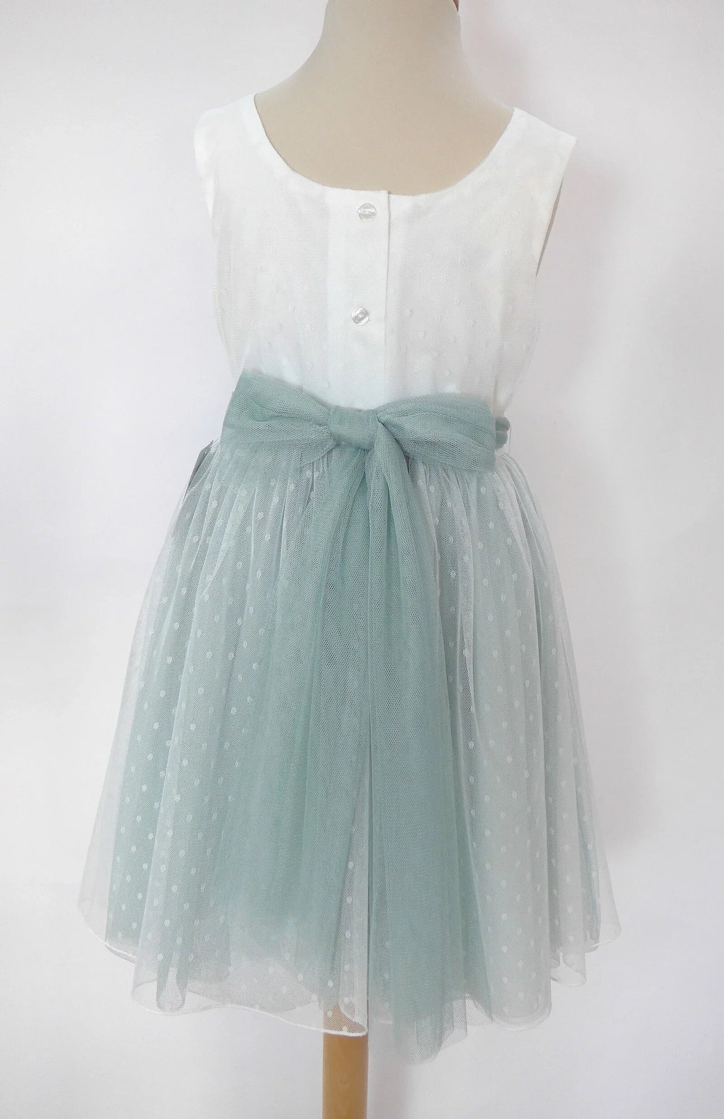 Vestido tul verde sin mangas - PARDALETS