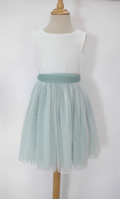 Vestido tul verde sin mangas - PARDALETS