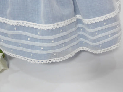 Vestido batista inglesa blanco y azul - PARDALETS
