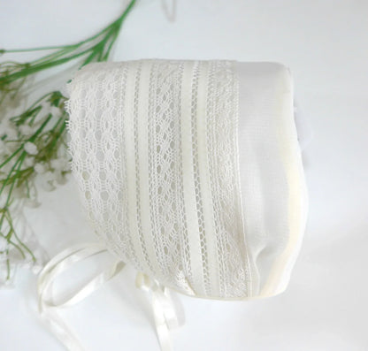 Capota organza beig con puntillas - PARDALETS