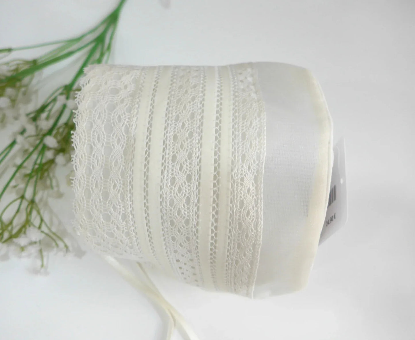 Capota organza beig con puntillas - PARDALETS