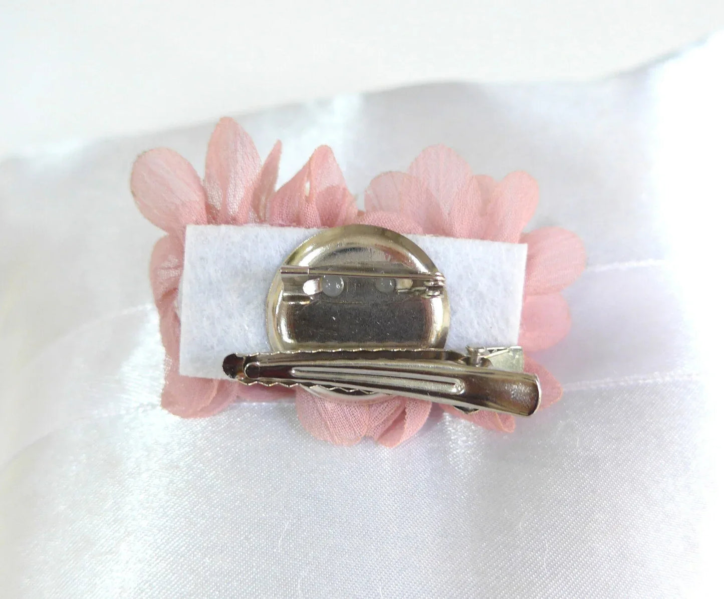 Tocado/broche pequeño flores rosas - PARDALETS