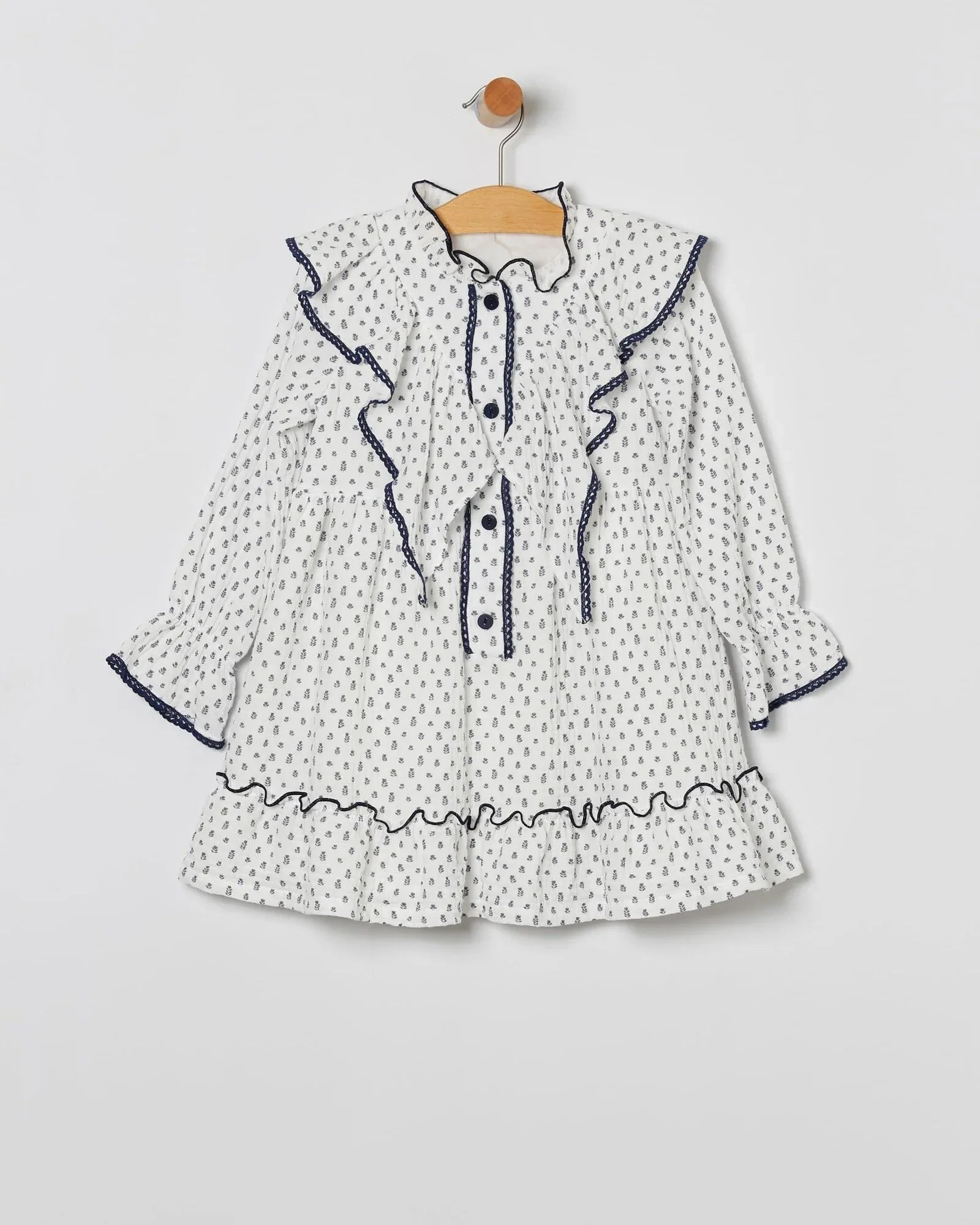 Vestido blanco con flores marino - PARDALETS