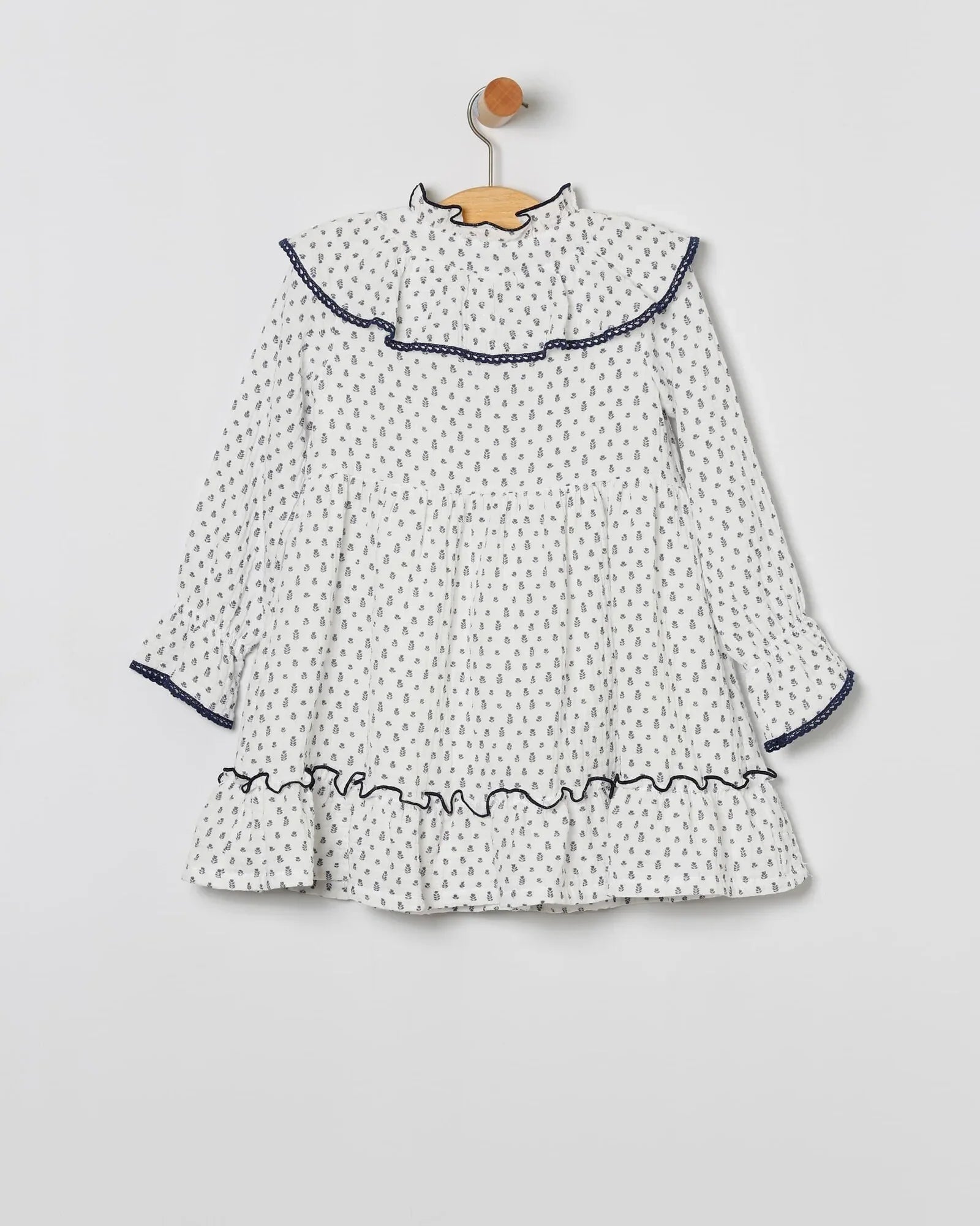 Vestido blanco con flores marino - PARDALETS