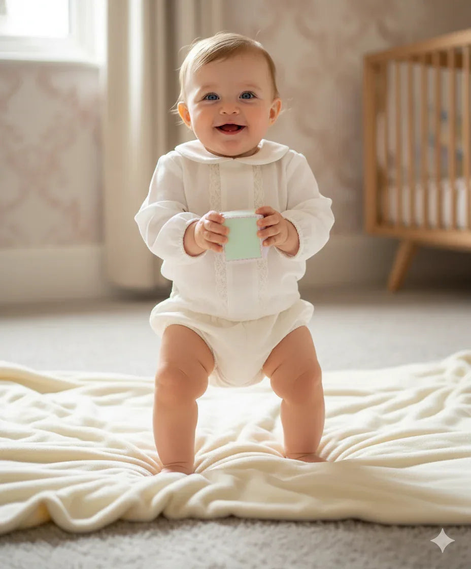 Conjunto camisa y bombacho terciopelo beig - PARDALETS