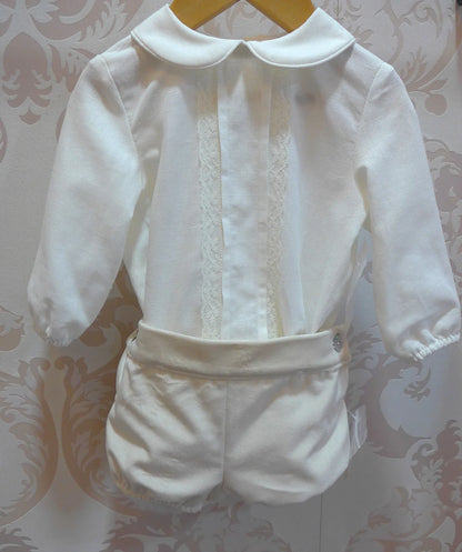Conjunto camisa y bombacho terciopelo beig - PARDALETS
