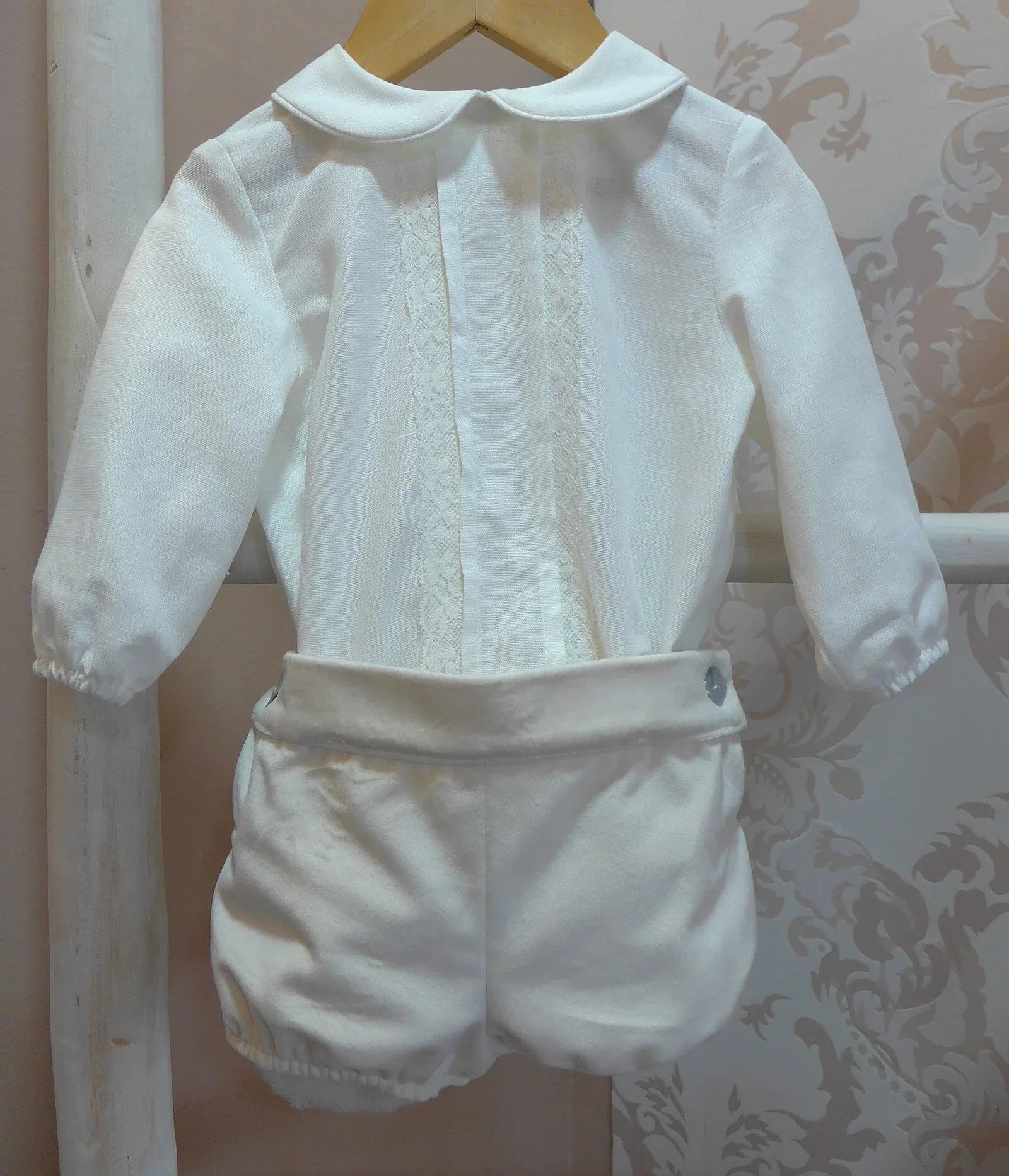 Conjunto camisa y bombacho terciopelo beig - PARDALETS