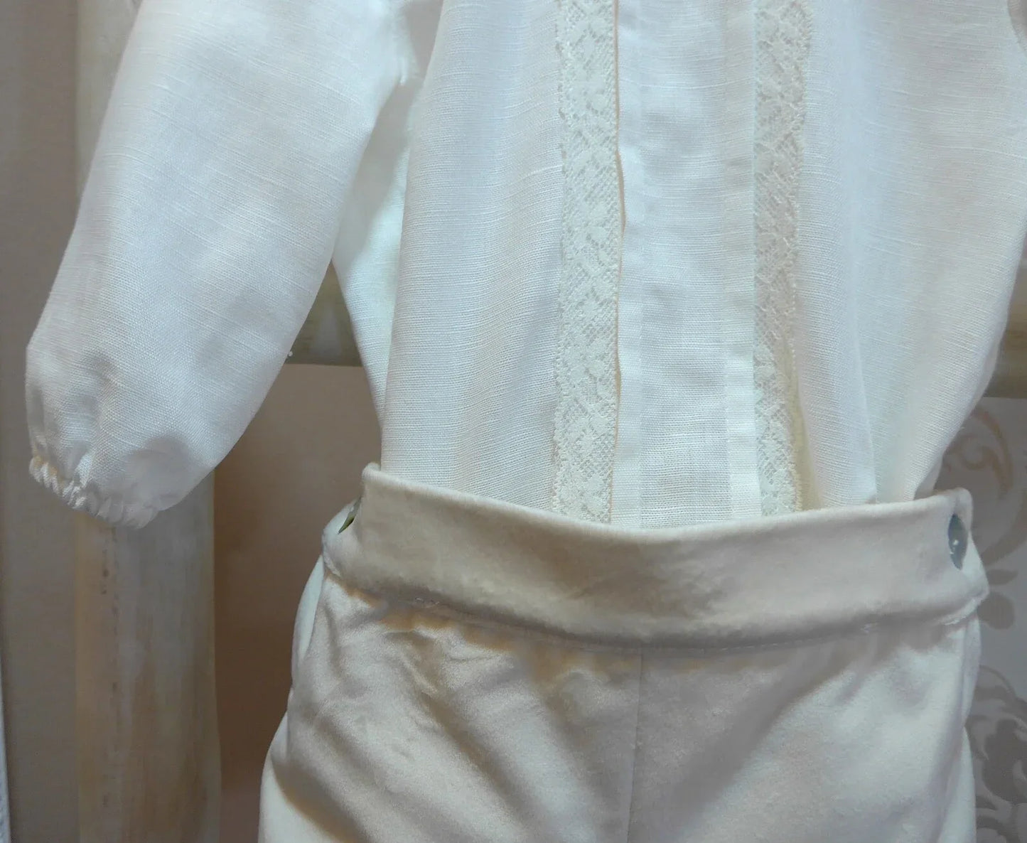 Conjunto camisa y bombacho terciopelo beig - PARDALETS