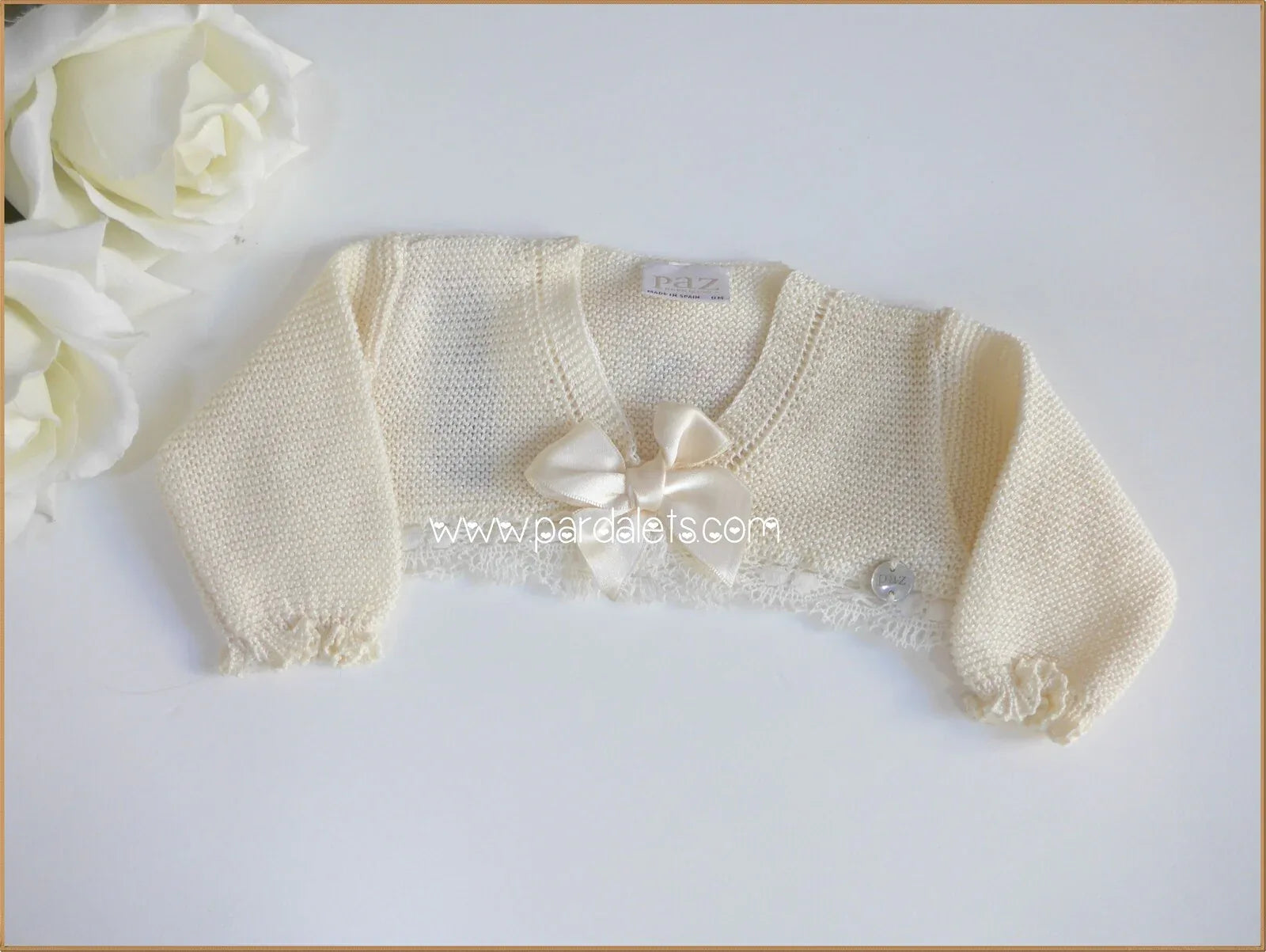 CHAQUETA CORTA BEIGE CON LAZO - PARDALETS