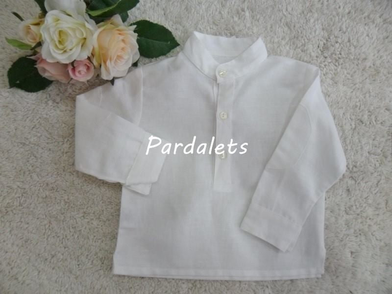 Camisa lino blanco cuello mao