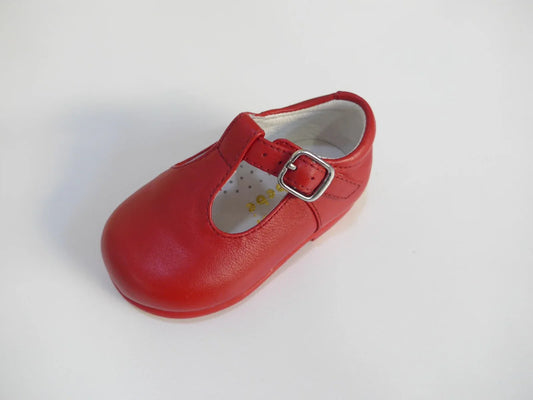 Pepito piel roja con suela DBebe - PARDALETS