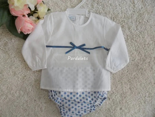 Blusa y culote topos azules - PARDALETS
