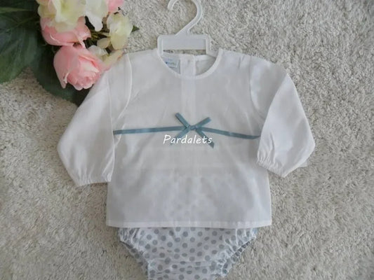 Blusa y culote topos verde mar - PARDALETS