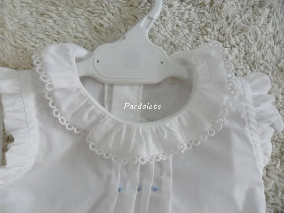 BLUSA y CULOTE ROSA TOPOS AZULES - PARDALETS