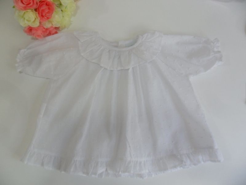 Camisa plumeti Blanco cuello volante