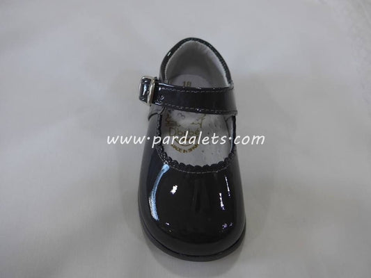 Mercedita charol gris hebilla con suela DBebe Shoes