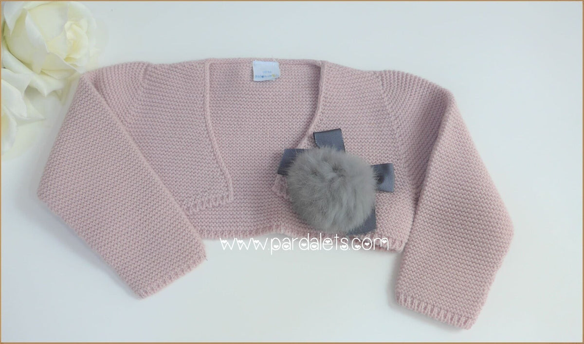 Chaqueta punto rosa pompon Paloma de la O