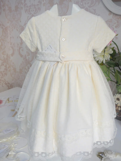 Vestido tul bordado beig - PARDALETS