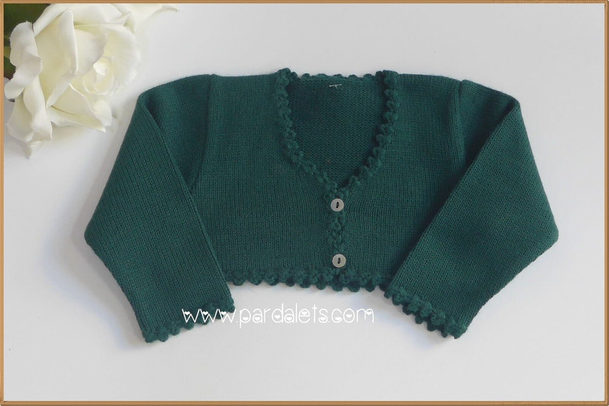 Chaqueta lana verde botella