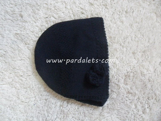 Capota lana marino 2 pompones Marta y Paula - PARDALETS