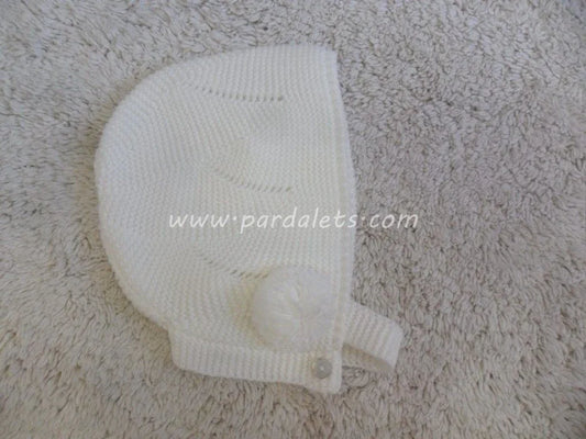 Capota lana beig con pompon Ancar - PARDALETS