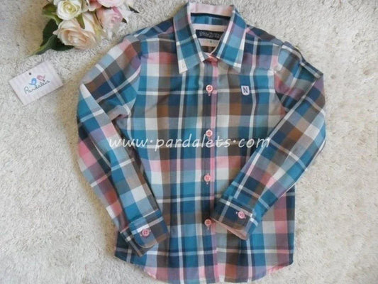 Camisa cuadros rosas y verdes niña - PARDALETS
