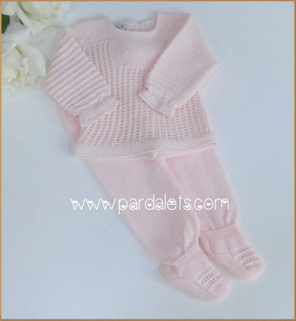 Jubon y polaina rosa bebe Paz Rodriguez - PARDALETS