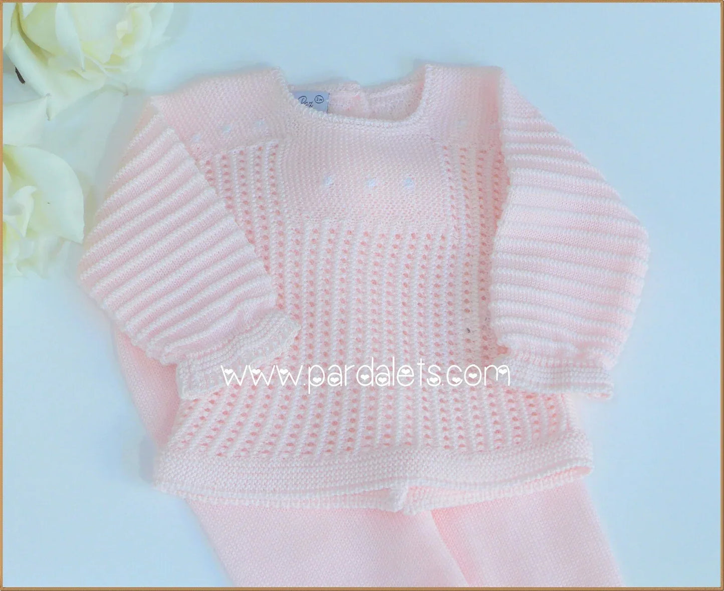 Jubon y polaina rosa bebe Paz Rodriguez - PARDALETS