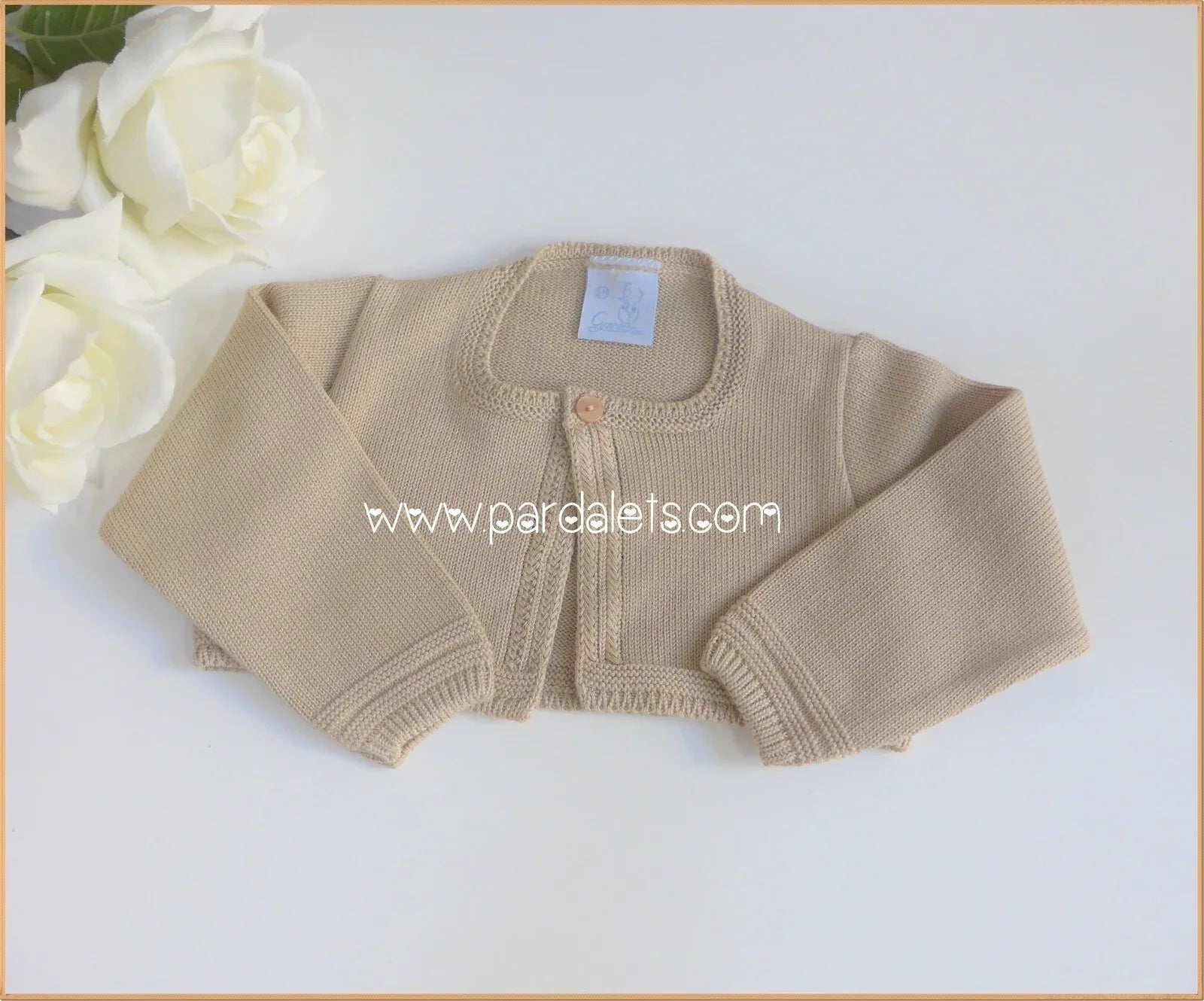 Chaqueta corta arena algodon Artesania Granlei - PARDALETS