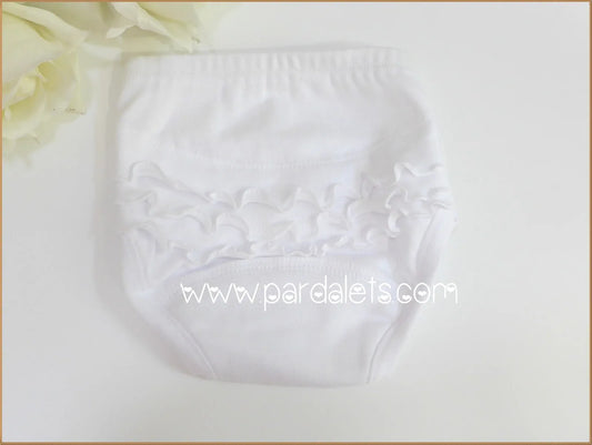 Braguita bebe blanca algodon volantes Babidu - PARDALETS