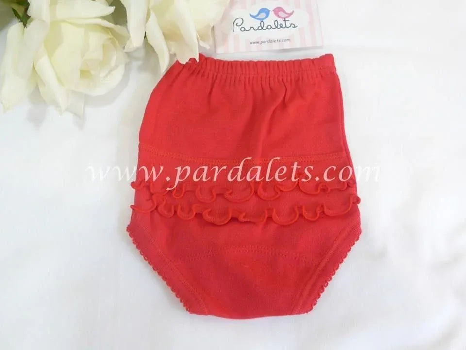 Braguita bebe roja algodon volantes Babidu - PARDALETS