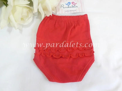 Braguita bebe roja algodon volantes Babidu - PARDALETS