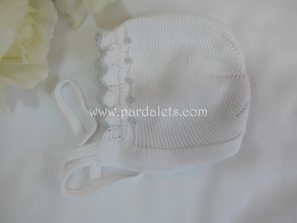 Capota algodon blanca y gris Paz Rodriguez - PARDALETS