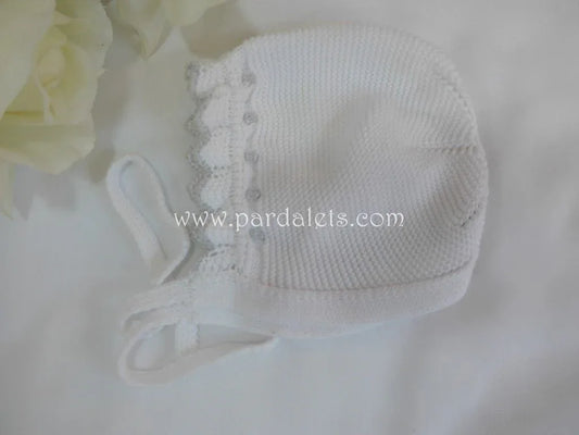 Capota algodon blanca y gris Paz Rodriguez - PARDALETS