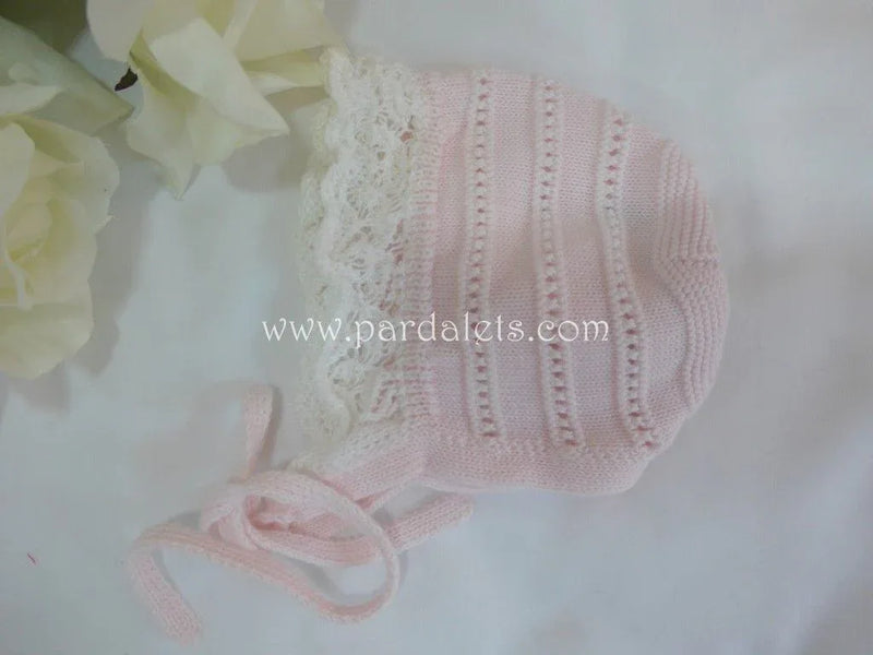 Capota rosa y blanca algodon Paz Rodriguez - PARDALETS