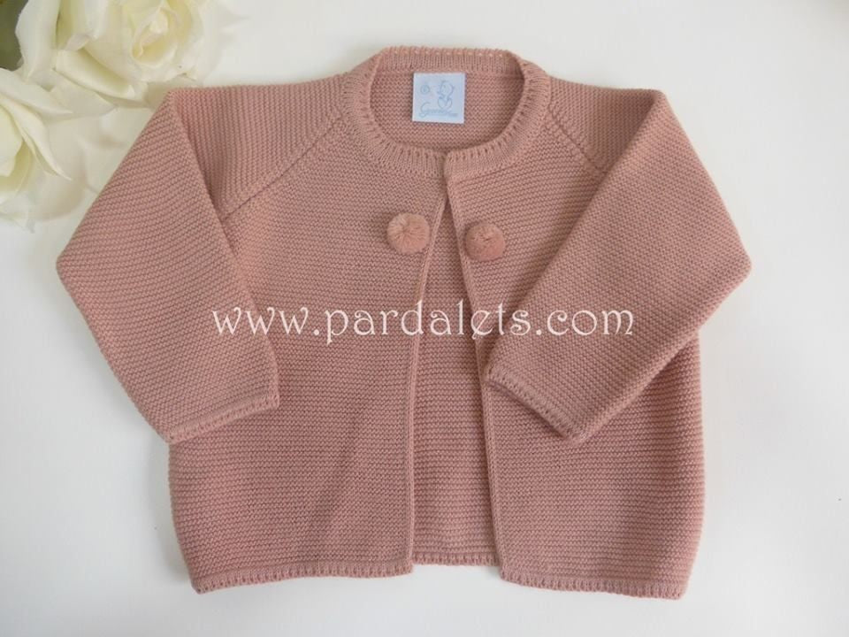 Chaqueta larga lana rosa palo Granlei