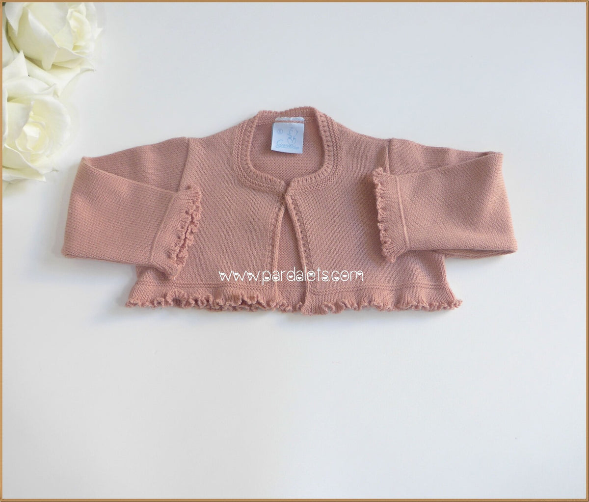 Chaqueta corta lana rosa palo Artesania Granlei