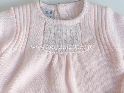 Jubon y polaina rosa bebe algodon Paz Rodriguez - PARDALETS