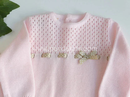 Jubon y polaina rosa bebe algodon Mac ilusion - PARDALETS