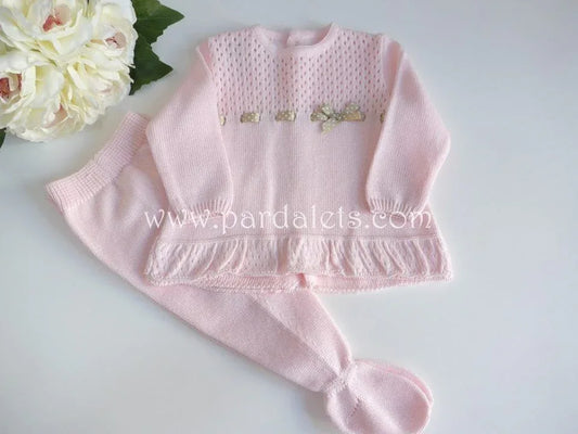 Jubon y polaina rosa bebe algodon Mac ilusion - PARDALETS