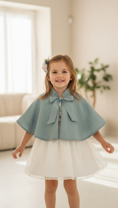 Capa lino azul empolvado