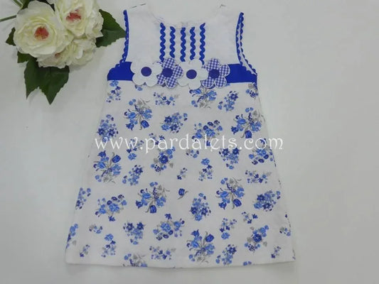 Vestido azulon y flores - PARDALETS