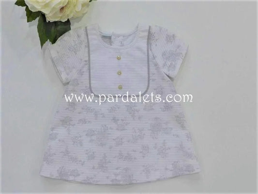 Vestido toile gris y 3 botones - PARDALETS