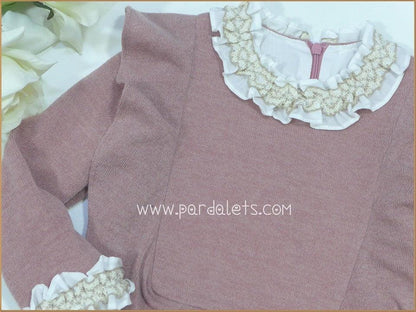 Vestido de punto rosa con volante - PARDALETS
